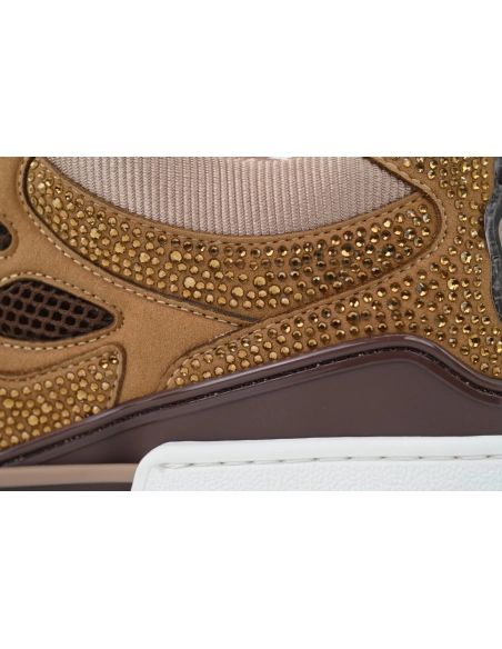 Louis Vuitton LV Skate Sneaker White Brown With Rhinestones