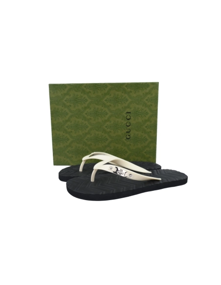 Gucci Flip Flops Black And White