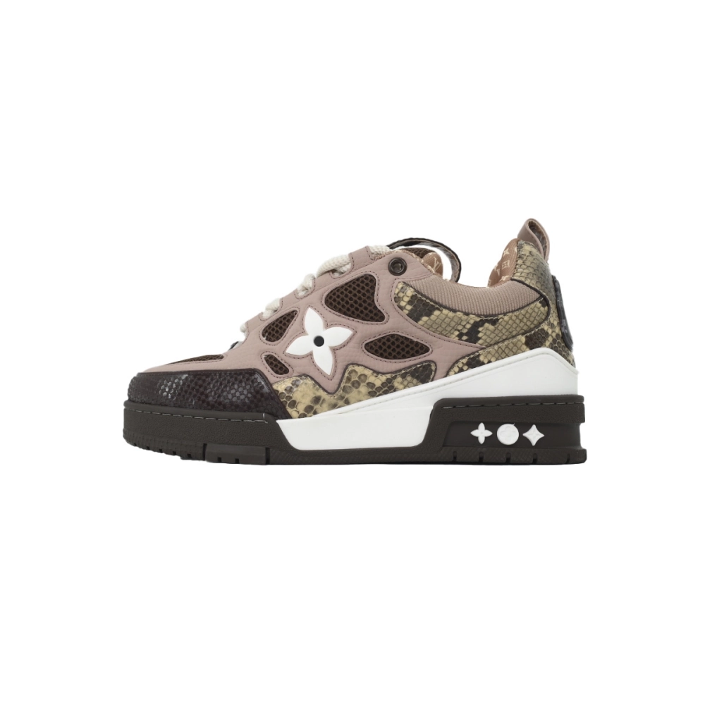 Louis Vuitton LV Skate Sneaker Khaki Colored Rhinestone