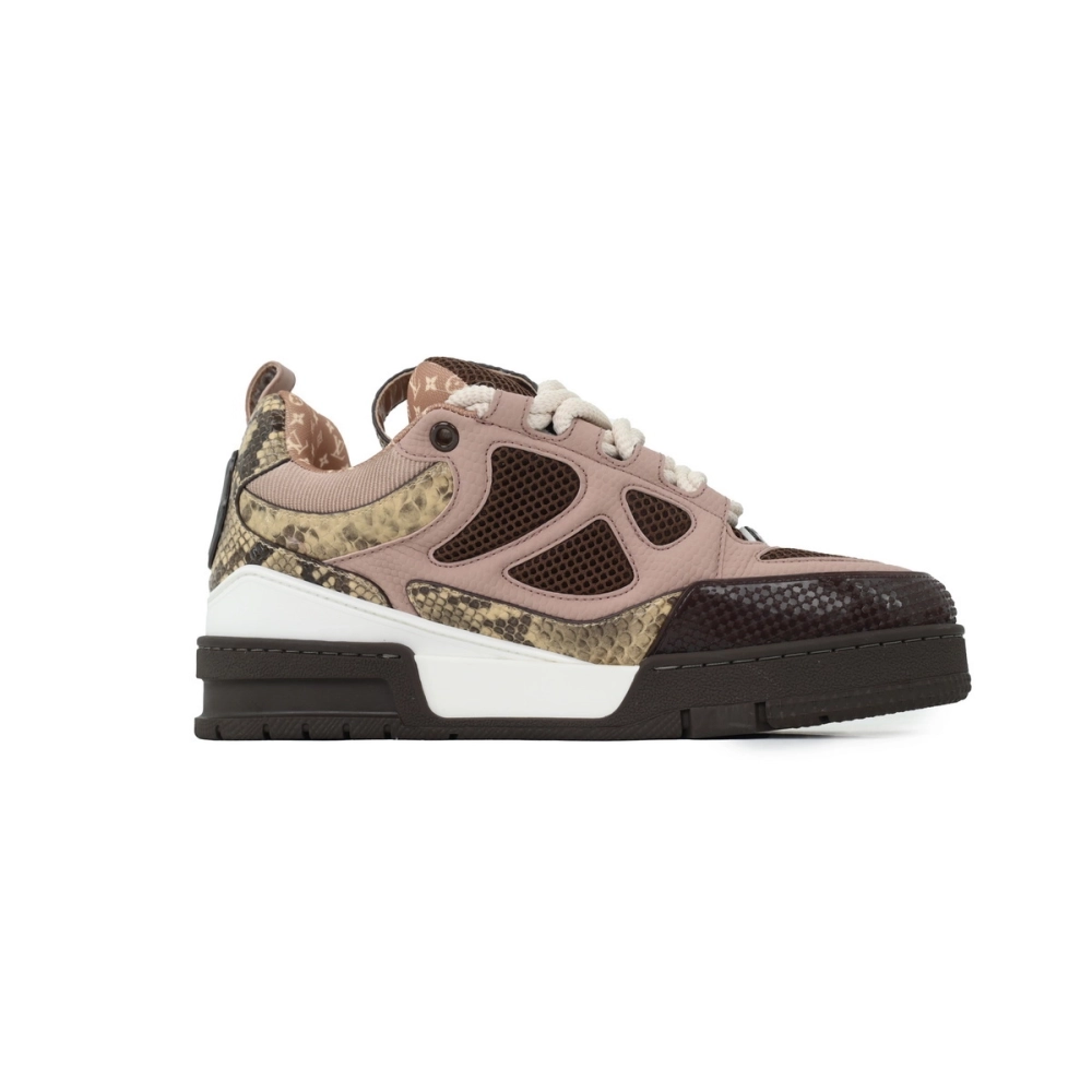 Louis Vuitton LV Skate Sneaker Khaki Colored Rhinestone