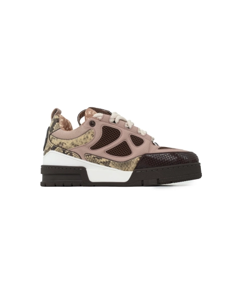 Louis Vuitton LV Skate Sneaker Khaki Colored Rhinestone