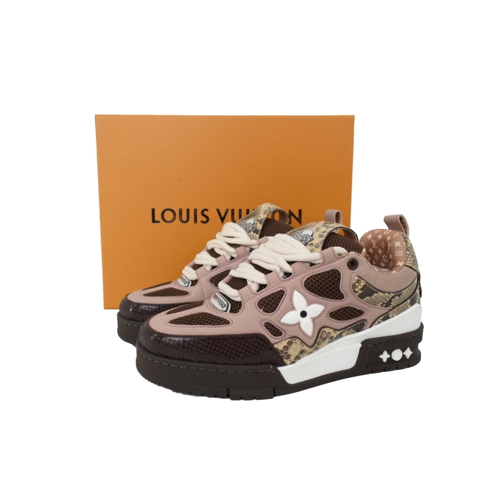 Louis Vuitton LV Skate Sneaker Khaki Colored Rhinestone