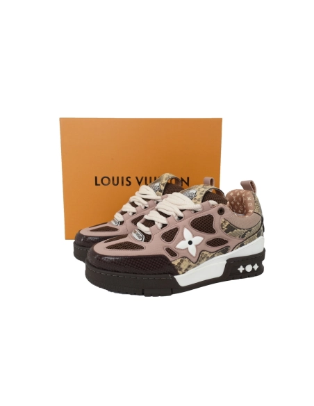 Louis Vuitton LV Skate Sneaker Khaki Colored Rhinestone