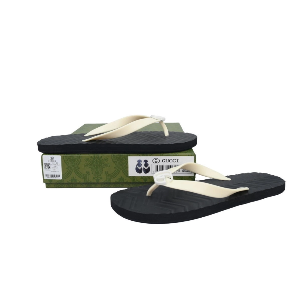 Gucci Slippers Double G White Black