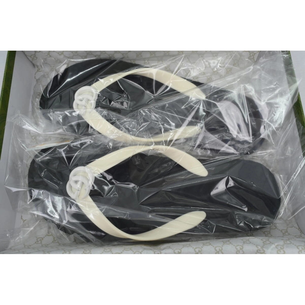 Gucci Slippers Double G White Black