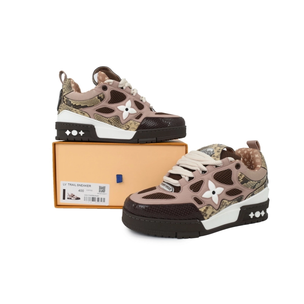 Louis Vuitton LV Skate Sneaker Khaki Colored Rhinestone