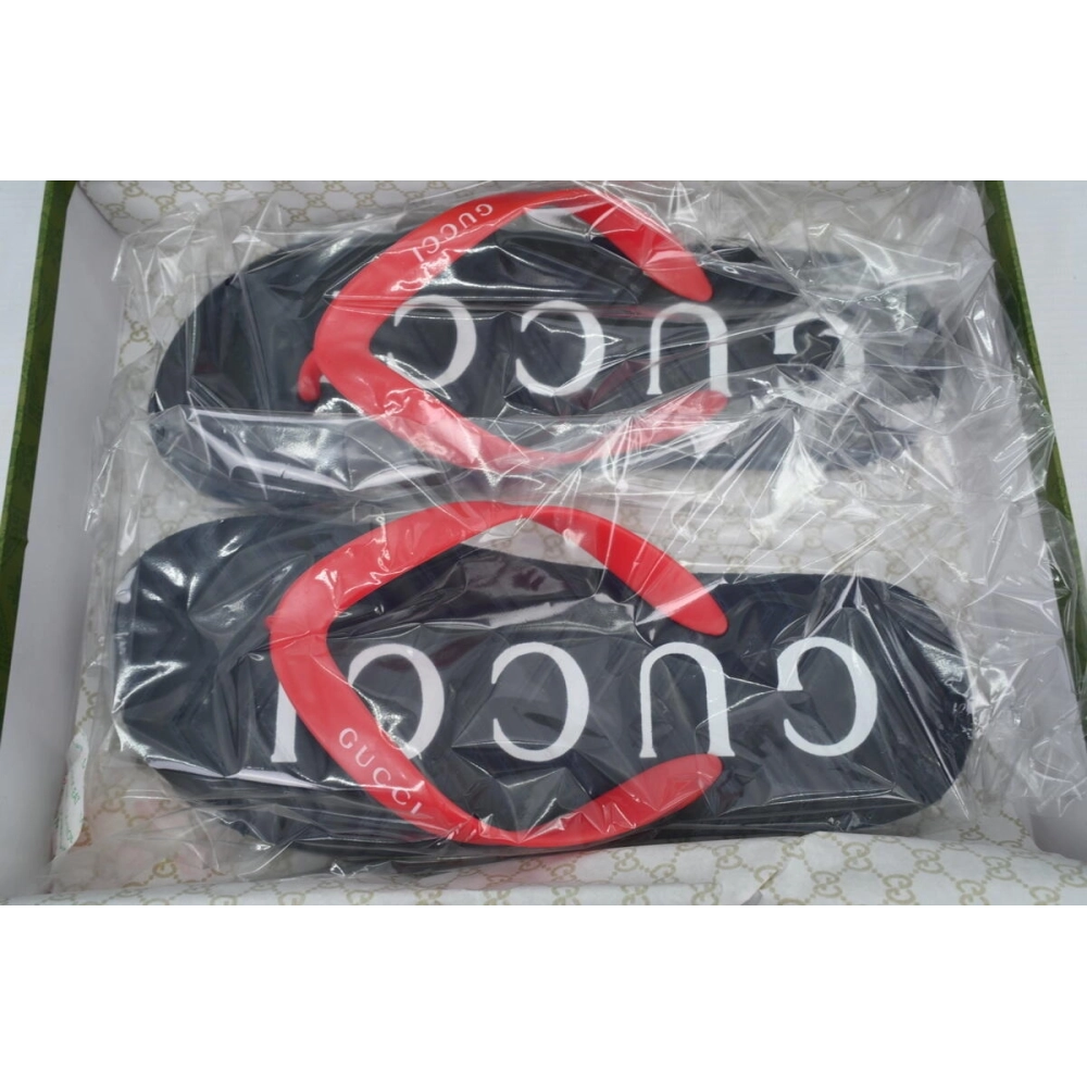 Gucci Slippers Double Black And Red