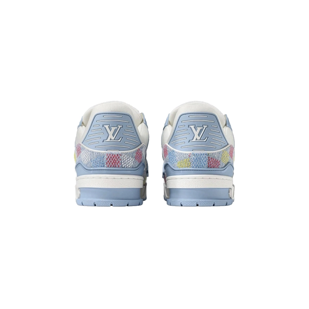 Louis Vuitton Trainer Denim Demier Multicolor Light Blue Grid 1AHCYN