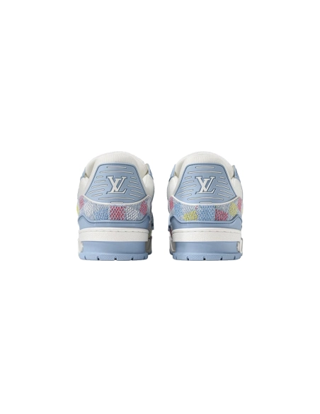 Louis Vuitton Trainer Denim Demier Multicolor Light Blue Grid 1AHCYN