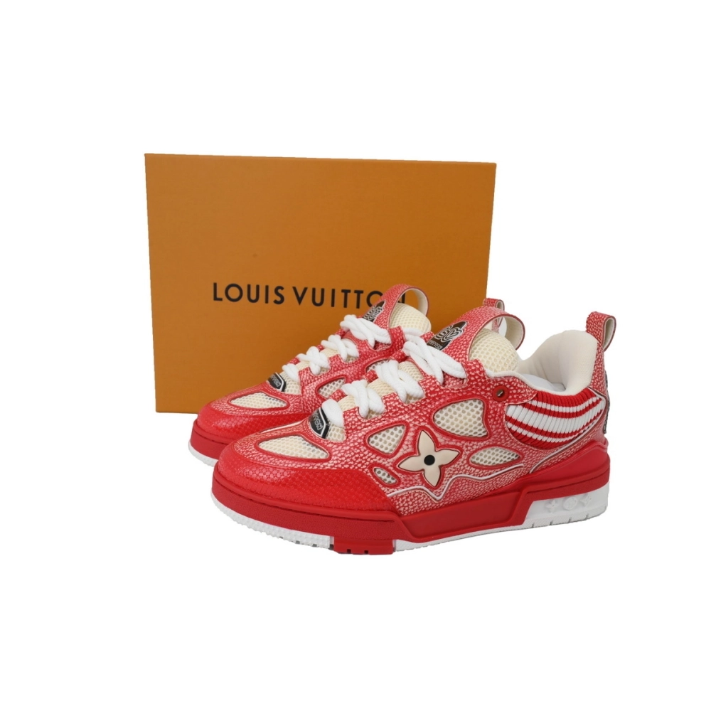 Louis Vuitton LV Skate Sneaker Knitted Collar Red 1AHSVL
