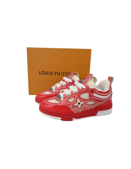 Louis Vuitton LV Skate Sneaker Knitted Collar Red 1AHSVL