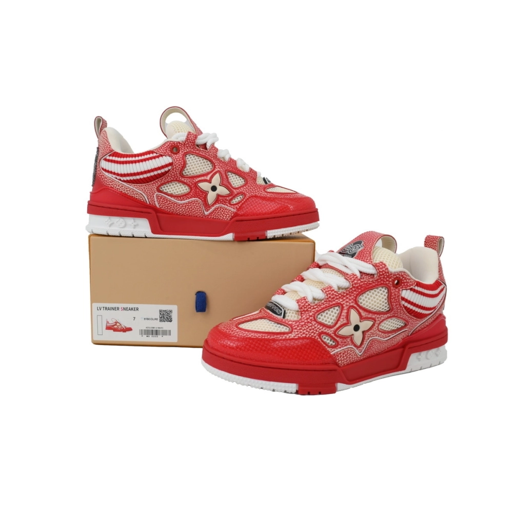 Louis Vuitton LV Skate Sneaker Knitted Collar Red 1AHSVL