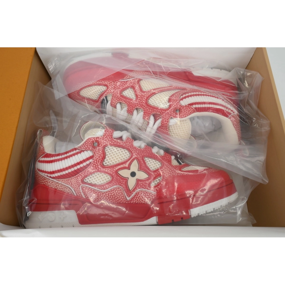 Louis Vuitton LV Skate Sneaker Knitted Collar Red 1AHSVL