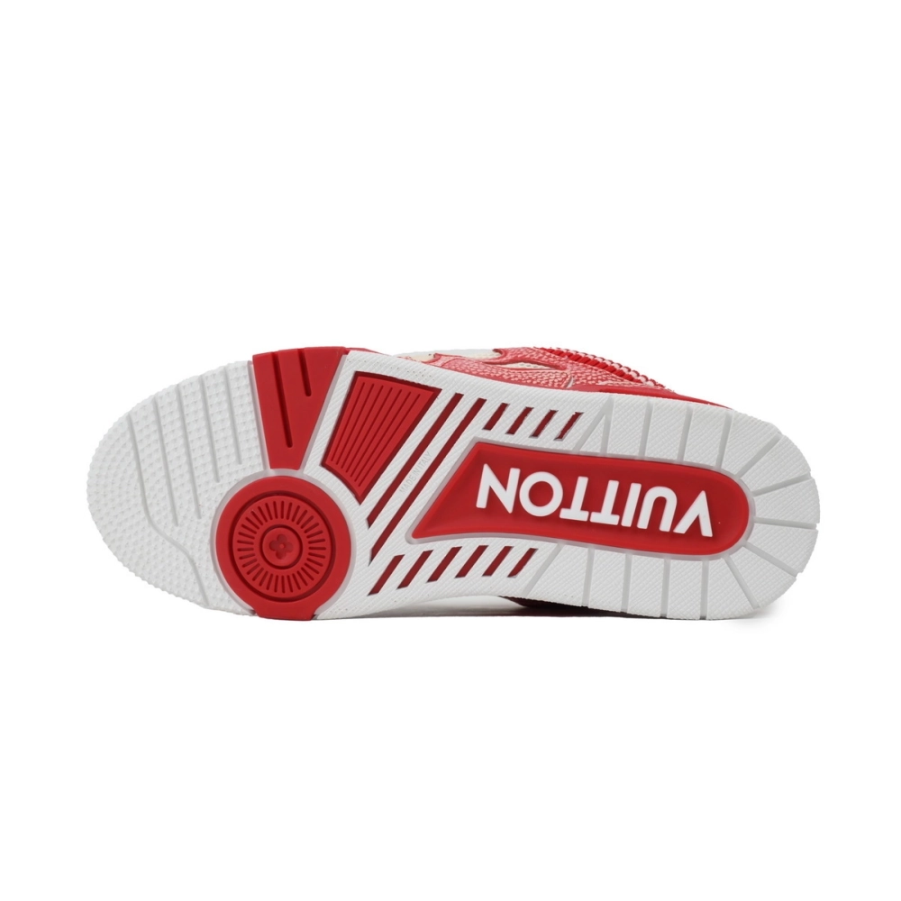 Louis Vuitton LV Skate Sneaker Knitted Collar Red 1AHSVL