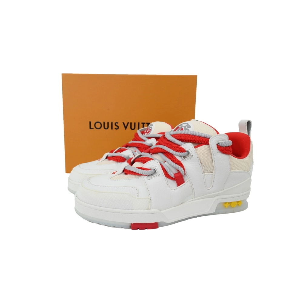 Louis Vuitton LV Skate Sneaker White And Red Flowers