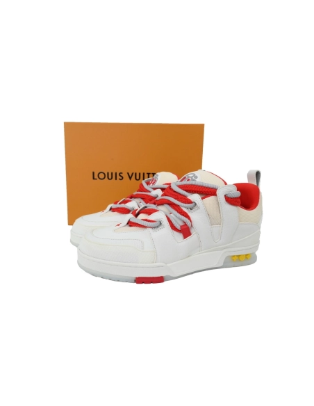 Louis Vuitton LV Skate Sneaker White And Red Flowers