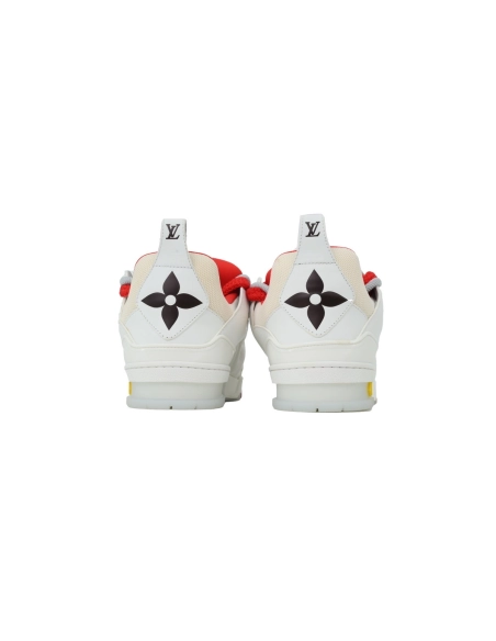Louis Vuitton LV Skate Sneaker White And Red Flowers