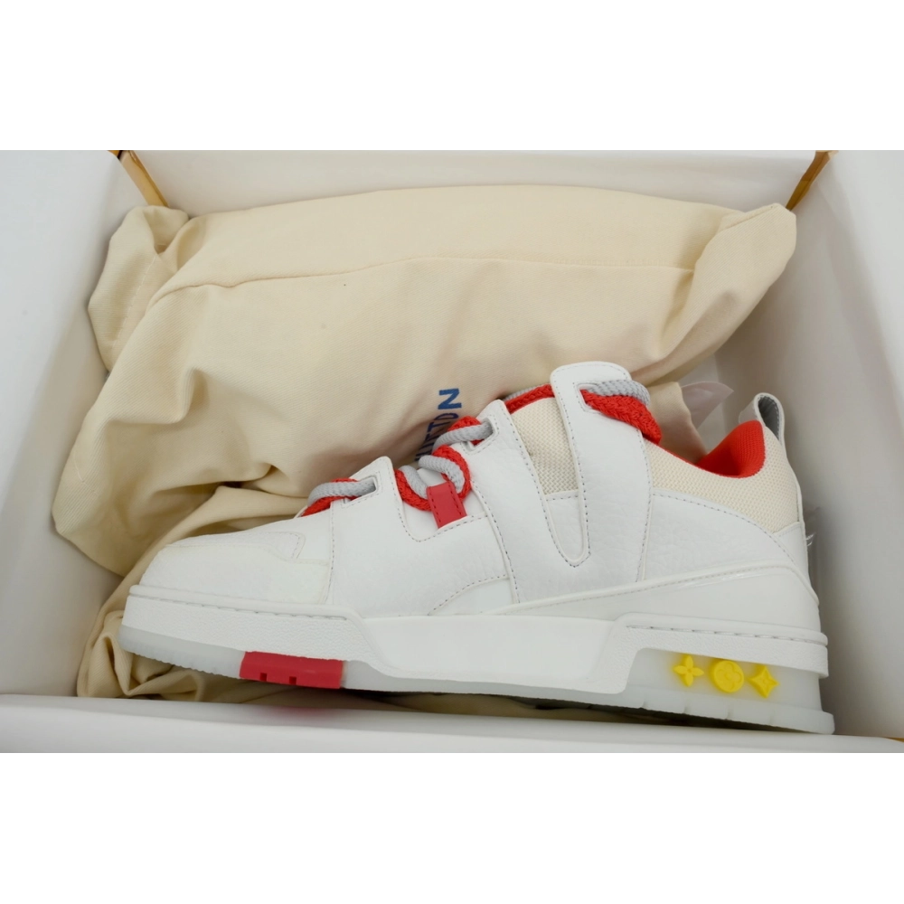 Louis Vuitton LV Skate Sneaker White And Red Flowers