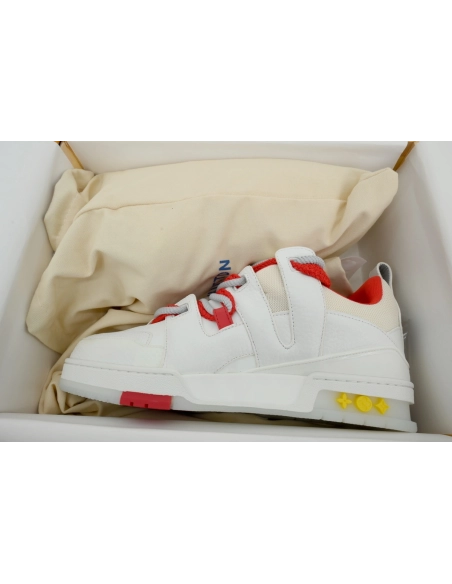 Louis Vuitton LV Skate Sneaker White And Red Flowers