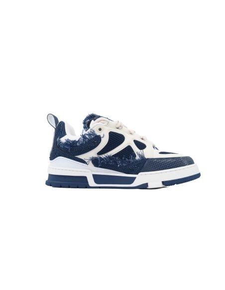 Louis Vuitton LV Skate Sneaker Horsehair Fabric Blue Diamond
