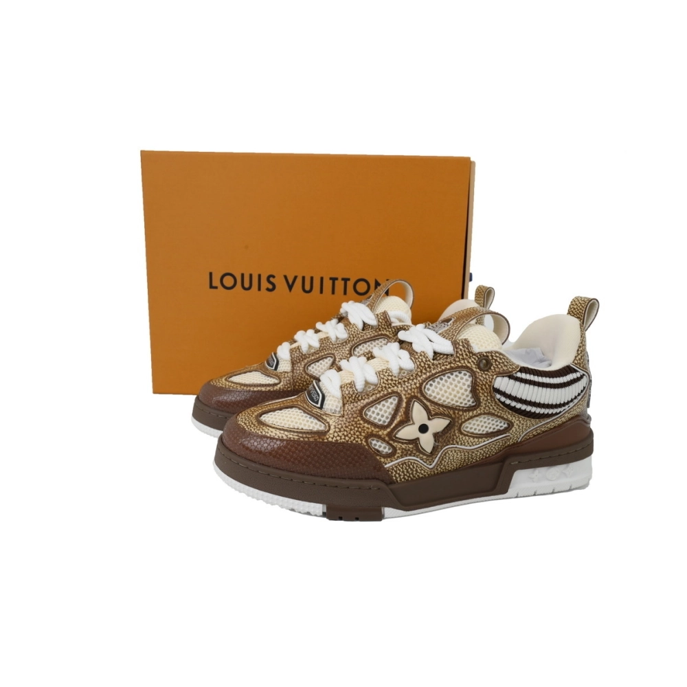 Louis Vuitton LV Skate Sneaker Knitted Collar khaki 1AHSWN