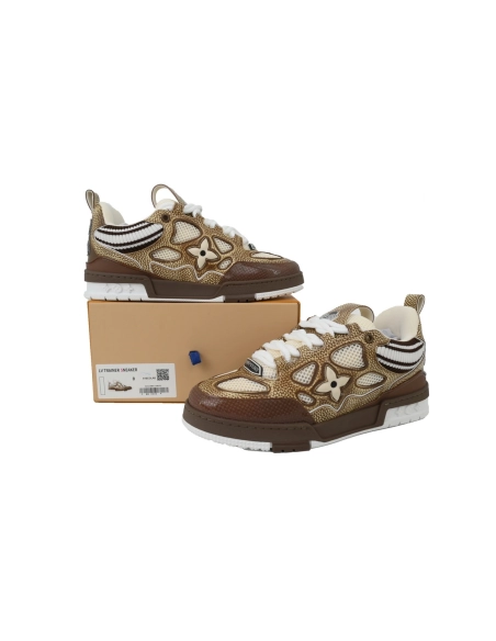 Louis Vuitton LV Skate Sneaker Knitted Collar khaki 1AHSWN