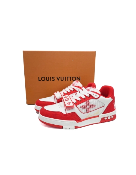 Louis Vuitton Trainer Red Monogram Denim 1ABLXI