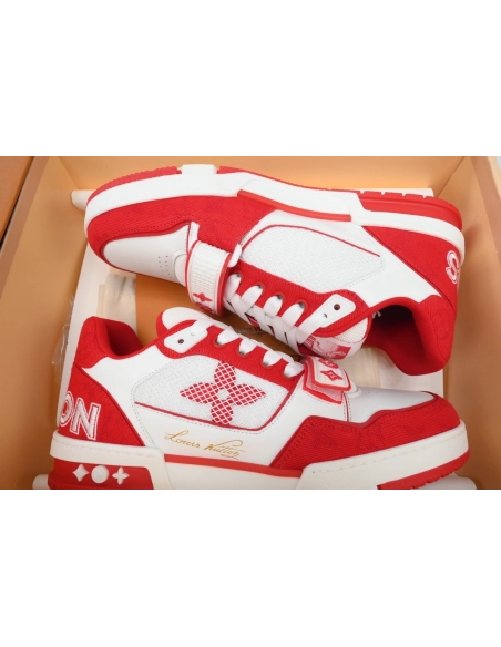 Louis Vuitton Trainer Red Monogram Denim 1ABLXI