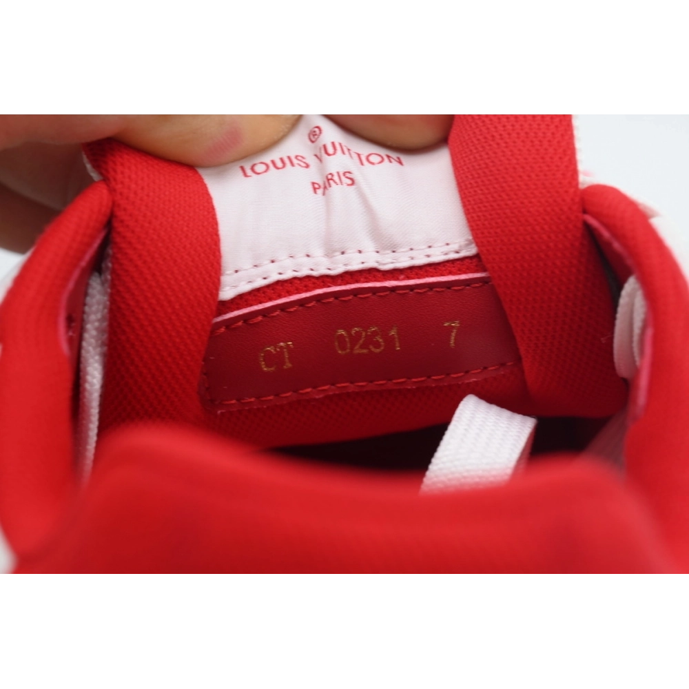 Louis Vuitton Trainer Red Monogram Denim 1ABLXI