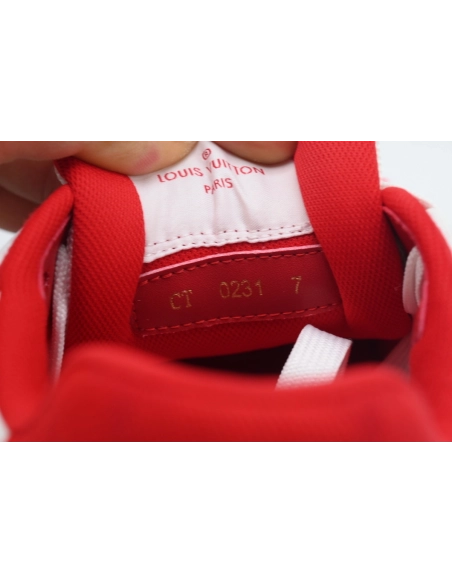 Louis Vuitton Trainer Red Monogram Denim 1ABLXI
