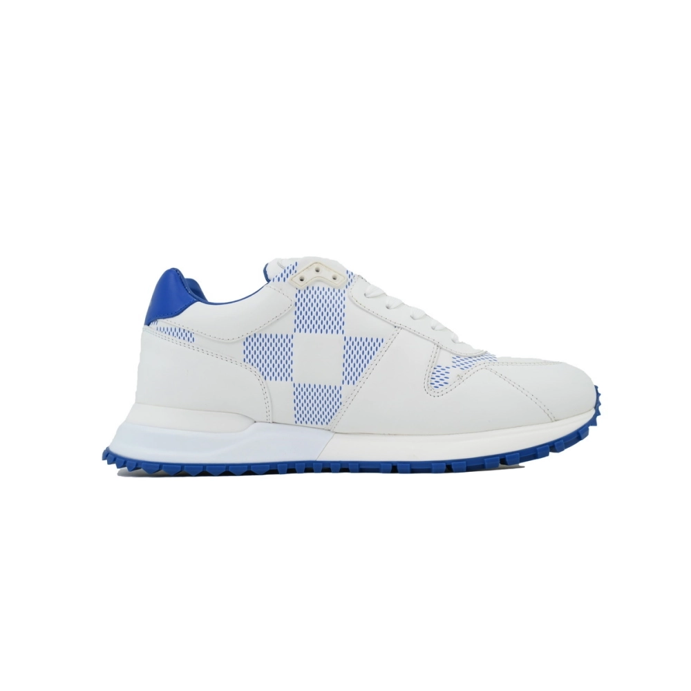 Louis Vuitton Runner White Blue Grid Pattern
