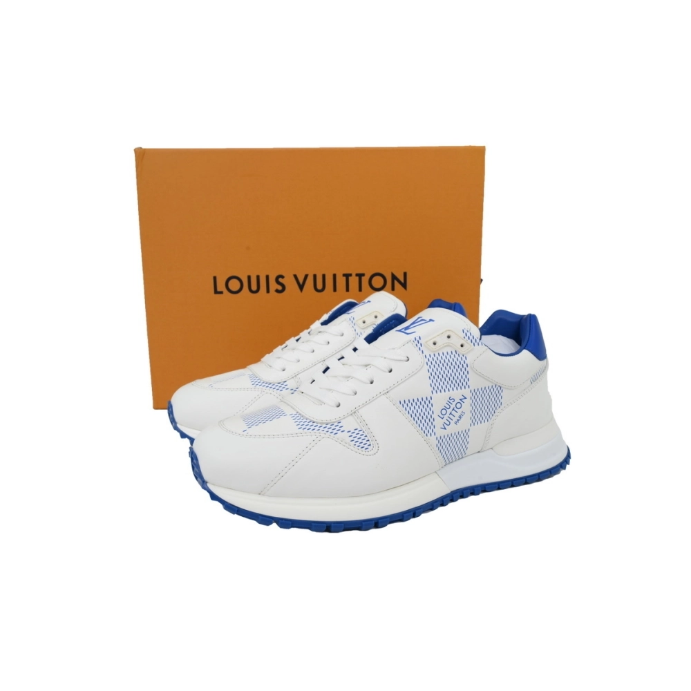 Louis Vuitton Runner White Blue Grid Pattern