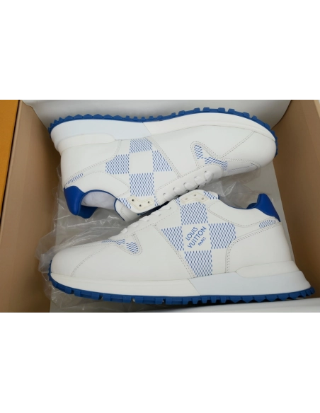 Louis Vuitton Runner White Blue Grid Pattern