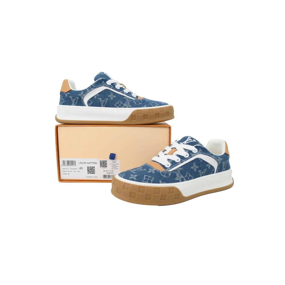 Louis Vuitton LV Tilted Sneaker Denim Blue Print