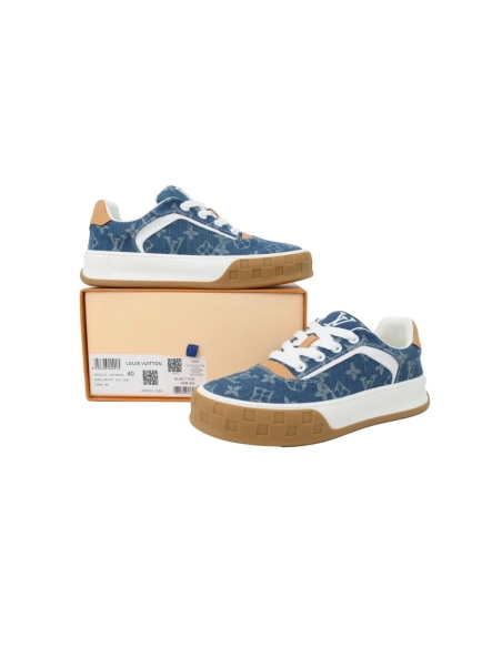 Louis Vuitton LV Tilted Sneaker Denim Blue Print