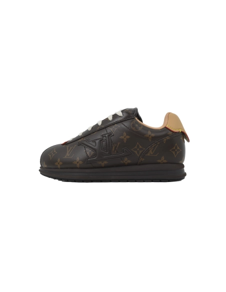 LV BUTTERSOFT Sneaker Lambskin/Plain Calf x Nigo Dark Brown Monogram Pattern