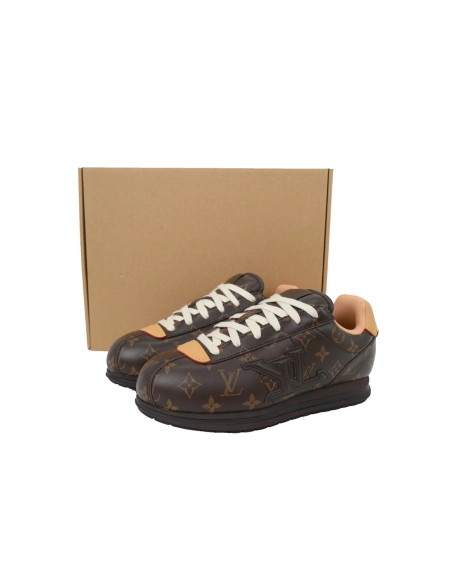 LV BUTTERSOFT Sneaker Lambskin/Plain Calf x Nigo Dark Brown Monogram Pattern