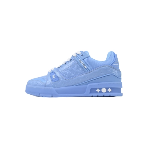 Louis Vuitton Trainer Blue Lychee Patent Leather