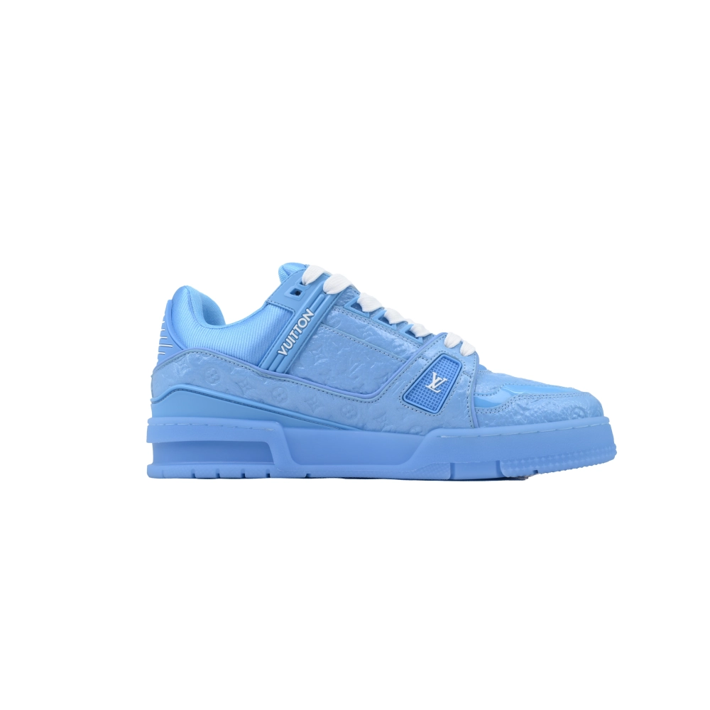 Louis Vuitton Trainer Blue Lychee Patent Leather