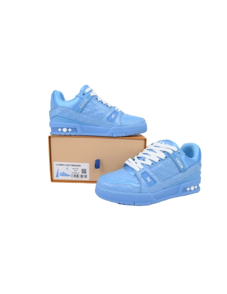 Louis Vuitton Trainer Blue Lychee Patent Leather