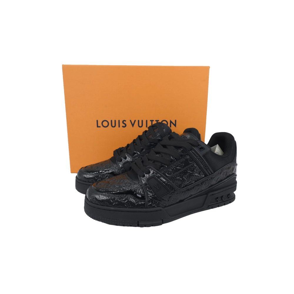 Louis Vuitton Trainer Black Lychee Patent Leather