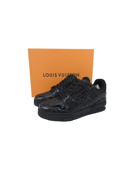 Louis Vuitton Trainer Black Lychee Patent Leather