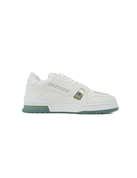 Louis Vuitton Trainer White Green Rivets