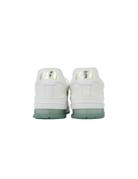 Louis Vuitton Trainer White Green Rivets
