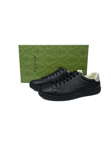 Gucci Ace Perforated Interlocking G Black