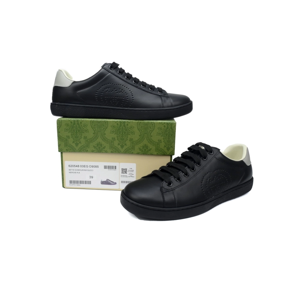 Gucci Ace Perforated Interlocking G Black