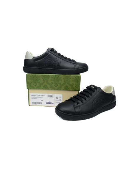 Gucci Ace Perforated Interlocking G Black