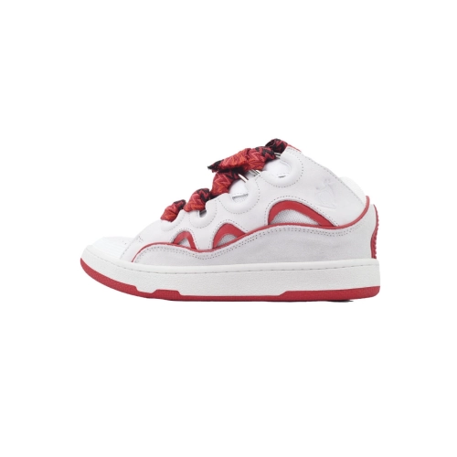 Lanvin Curb Sneakers White Red