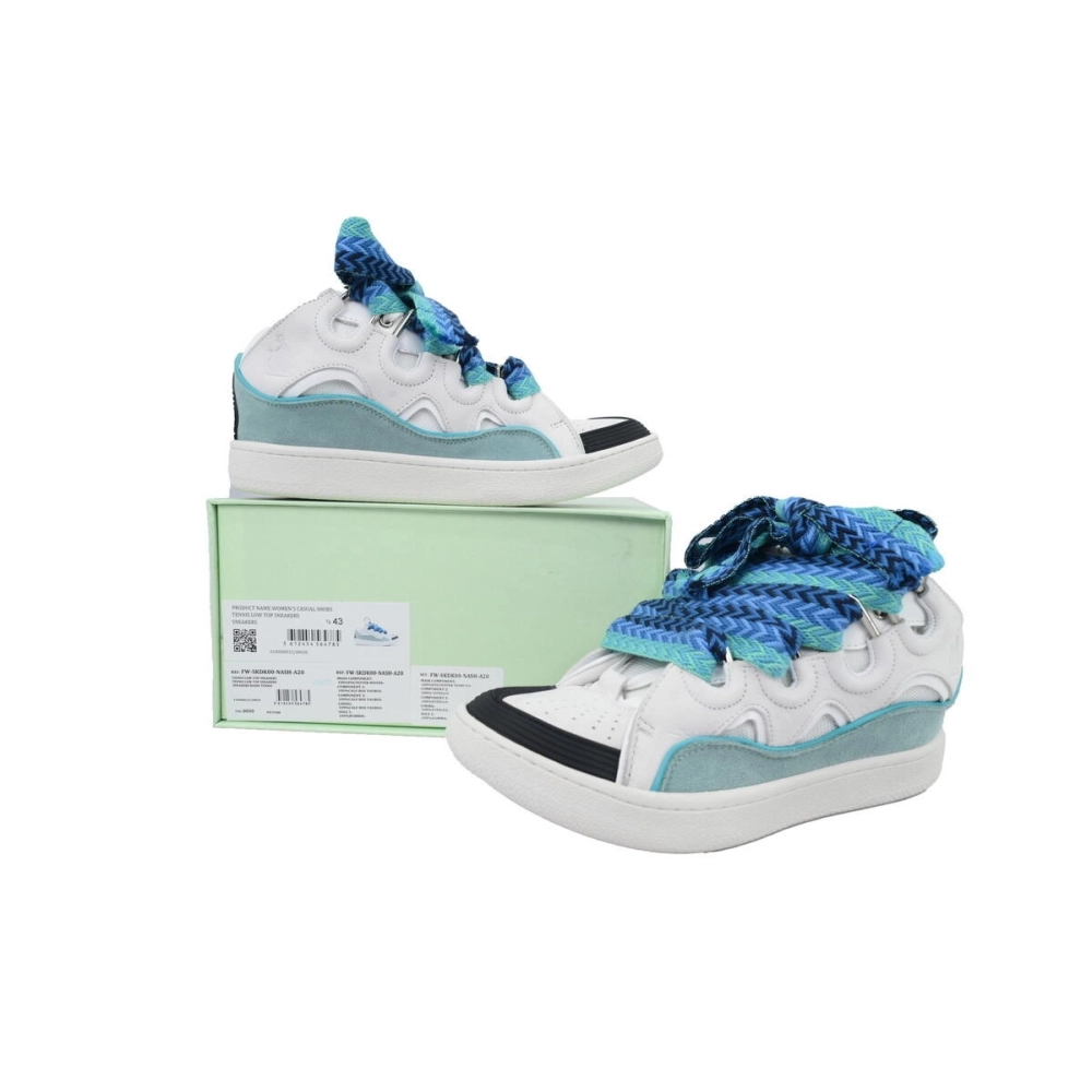 Lanvin Curb Sneakers White Blue