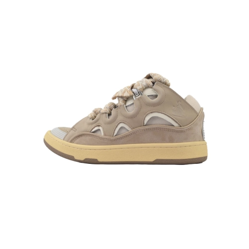 Lanvin Curb Sneakers White Brown